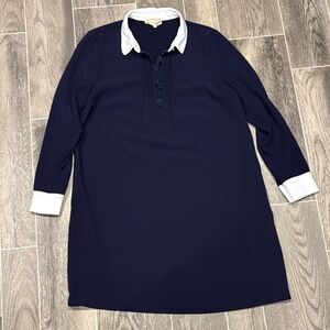 Phase Eight Navy Contrast Collar Shirt Dress